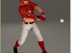 asian baseball player cg batter Modèle 3D