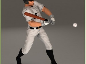 asian baseball player cg batter Modèle 3D