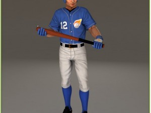 asian baseball player cg batter Modèle 3D