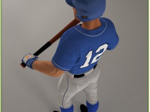 asian baseball player cg batter Modèle 3D