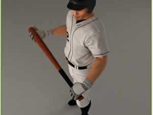 asian baseball player cg batter Modèle 3D