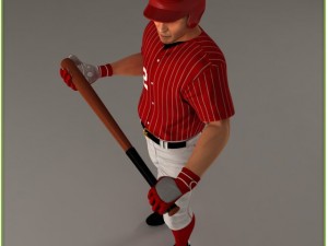 asian baseball player cg batter Modèle 3D