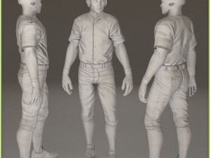 asian baseball player cg batter Modèle 3D