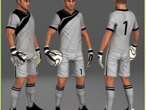 white soccer player and white goalkeeper cg Modelo 3D
