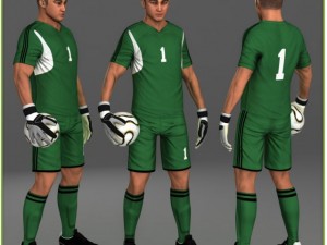 white soccer player and white goalkeeper cg Modelo 3D