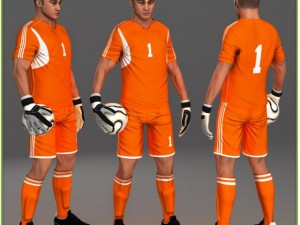 white soccer player and white goalkeeper cg Modelo 3D