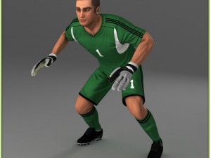 white soccer player and white goalkeeper cg Modelo 3D