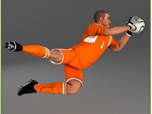 white soccer player and white goalkeeper cg Modelo 3D