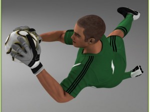 white soccer player and white goalkeeper cg Modelo 3D