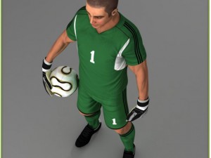 white soccer player and white goalkeeper cg Modelo 3D