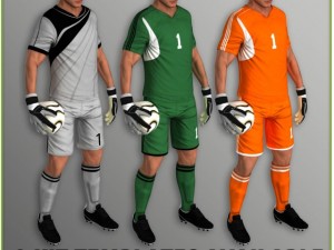white soccer player and white goalkeeper cg Modelo 3D