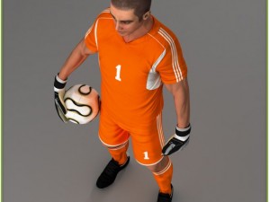 white soccer player and white goalkeeper cg Modelo 3D