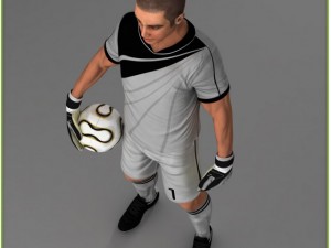 white soccer player and white goalkeeper cg Modelo 3D