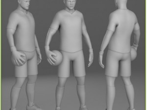 white soccer player and white goalkeeper cg Modelo 3D