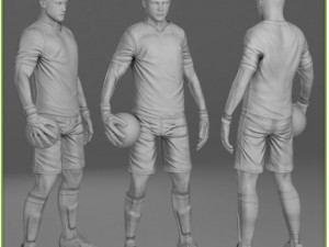 white soccer player and white goalkeeper cg Modelo 3D