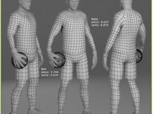white soccer player and white goalkeeper cg Modelo 3D