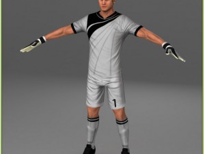 white soccer player and white goalkeeper cg Modelo 3D
