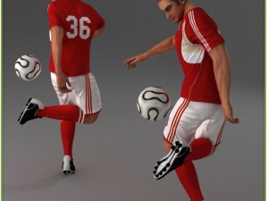 white soccer player and white goalkeeper cg Modelo 3D