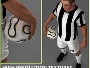 white soccer player and white goalkeeper cg Modelo 3D