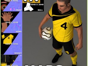 white soccer player and white goalkeeper cg Modelo 3D