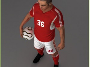 white soccer player and white goalkeeper cg Modelo 3D