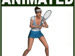 white female tennis player 3D Model