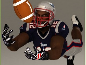 patriots black american football player cg 3D Model