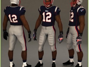 patriots black american football player cg 3D Model