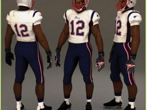 patriots black american football player cg 3D Model