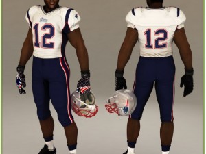 patriots black american football player cg 3D Model