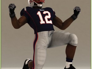 patriots black american football player cg 3D Model