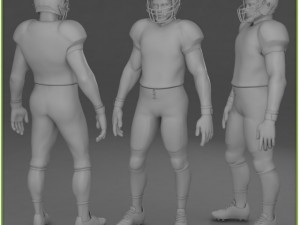 patriots black american football player cg 3D Model