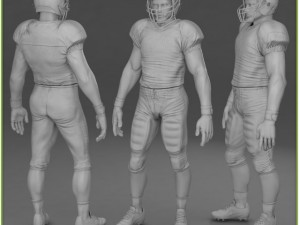 patriots black american football player cg 3D Model