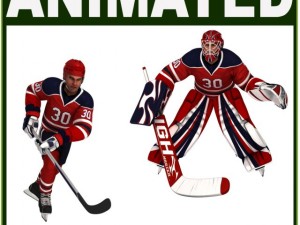 hockey player and hockey goalkeeper cg Modèle 3D