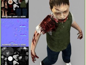 little boy zombie 3D 모델