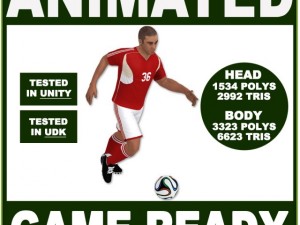 white soccer player 9615 tris 3D Model