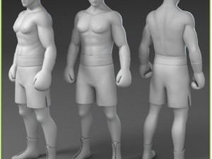 white boxer cg 3D 模型