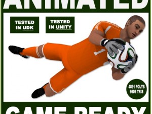 white soccer goalkeeper 9609 tris Modèle 3D