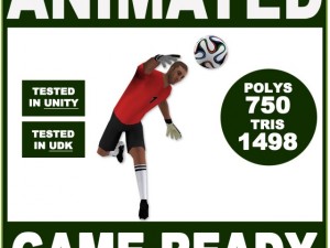 white soccer goalkeeper player 1498tris Modèle 3D