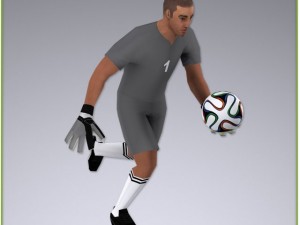 white soccer goalkeeper player 1498tris Modèle 3D