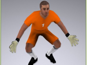 white soccer goalkeeper player 1498tris Modèle 3D