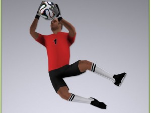 white soccer goalkeeper player 1498tris Modèle 3D