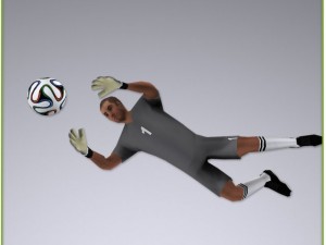 white soccer goalkeeper player 1498tris Modèle 3D