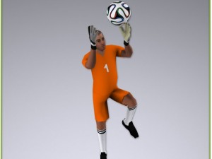 white soccer goalkeeper player 1498tris Modèle 3D