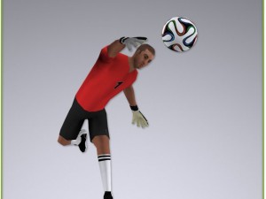 white soccer goalkeeper player 1498tris Modèle 3D