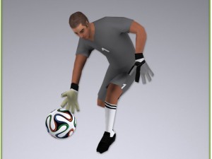 white soccer goalkeeper player 1498tris Modèle 3D