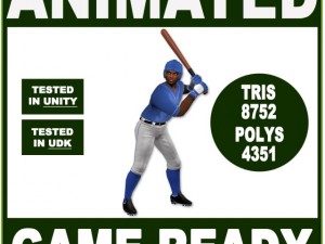 black baseball batter 8752 tris Modèle 3D