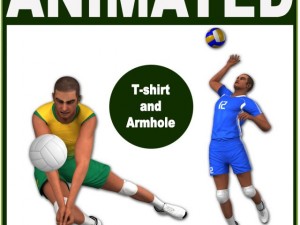 2 white volleyball players cg Modèle 3D