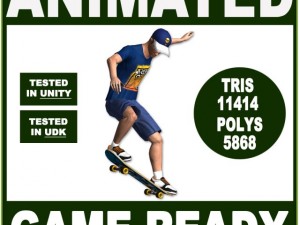 white skater 11414 tris Modèle 3D