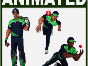 hipoly cricket players package Modèle 3D